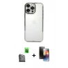 MARSİLYAN™- iPhone 16 Pro Max Kılıf Vadi Minimal - Siyah 3D Antistatik Mat Seramik Nano Ekran Koruyucu + Siyah Raze Metal Kamera Lens