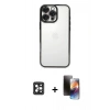 MARSİLYAN™- iPhone 16 Pro Max Kılıf Vadi Minimal - Siyah 3D Antistatik Mat Seramik Nano Ekran Koruyucu + PVD Metal Kamera Lens - SH