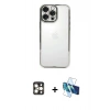 MARSİLYAN™- iPhone 16 Pro Max Kılıf Vadi Minimal - Siyah 3D Antistatik Seramik Nano Ekran Koruyucu + PVD Metal Kamera Lens - GD