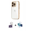 MARSİLYAN™- iPhone 16 Pro Max Kılıf Vadi Minimal - Siyah 3D Antistatik Seramik Nano Ekran Koruyucu + Gümüş Bilvis Titan Kamera Lens