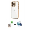 MARSİLYAN™- iPhone 16 Pro Max Kılıf Vadi Minimal - Siyah 3D Antistatik Seramik Nano Ekran Koruyucu + Raze Metal Kamera Lens - NLGY