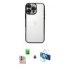 MARSİLYAN™- iPhone 16 Pro Max Kılıf Vadi Minimal - Siyah 3D Antistatik Seramik Nano Ekran Koruyucu + Raze Metal Kamera Lens - NLGY