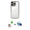 MARSİLYAN™- iPhone 16 Pro Max Kılıf Vadi Minimal - Siyah 3D Antistatik Seramik Nano Ekran Koruyucu + Raze Metal Kamera Lens - NLGY