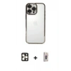 MARSİLYAN™- iPhone 16 Pro Max Kılıf Vadi Minimal - Siyah Bilvis 3D Cam Ekran Koruyucu + PVD Metal Kamera Lens - GD