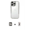 MARSİLYAN™- iPhone 16 Pro Max Kılıf Vadi Minimal - Siyah Bilvis 3D Cam Ekran Koruyucu + PVD Metal Kamera Lens - GD