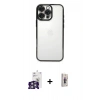 MARSİLYAN™- iPhone 16 Pro Max Kılıf Vadi Minimal - Siyah Bilvis 3D Cam Ekran Koruyucu + Bilvis Titan Kamera Lens - GS