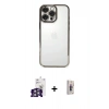 MARSİLYAN™- iPhone 16 Pro Max Kılıf Vadi Minimal - Siyah Bilvis 3D Cam Ekran Koruyucu + Bilvis Titan Kamera Lens - GS