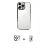 MARSİLYAN™- iPhone 16 Pro Max Kılıf Vadi Minimal - Siyah Bilvis 3D Cam Ekran Koruyucu + Pers Alüminyum Kamera Lens - GS