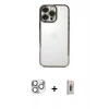 MARSİLYAN™- iPhone 16 Pro Max Kılıf Vadi Minimal - Siyah Bilvis 3D Cam Ekran Koruyucu + Pers Alüminyum Kamera Lens - GS