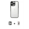 MARSİLYAN™- iPhone 16 Pro Max Kılıf Vadi Minimal - Siyah Bilvis 3D Cam Ekran Koruyucu + PVD Metal Kamera Lens - GS