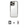 MARSİLYAN™- iPhone 16 Pro Max Kılıf Vadi Minimal - Siyah Bilvis 3D Cam Ekran Koruyucu + PVD Metal Kamera Lens - GS