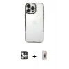MARSİLYAN™- iPhone 16 Pro Max Kılıf Vadi Minimal - Siyah Bilvis 3D Cam Ekran Koruyucu + PVD Metal Kamera Lens - GS