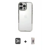 MARSİLYAN™- iPhone 16 Pro Max Kılıf Vadi Minimal - Siyah Bilvis 3D Cam Ekran Koruyucu + PVD Metal Kamera Lens - SH