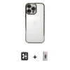 MARSİLYAN™- iPhone 16 Pro Max Kılıf Vadi Minimal - Siyah Bilvis 3D Cam Ekran Koruyucu + PVD Metal Kamera Lens - SH
