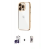 MARSİLYAN™- iPhone 16 Pro Max Kılıf Vadi Minimal - Siyah Bilvis 3D Cam Ekran Koruyucu + Bilvis Titan Kamera Lens - TMGI