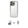 MARSİLYAN™- iPhone 16 Pro Max Kılıf Vadi Minimal - Siyah Bilvis 3D Cam Ekran Koruyucu + Bilvis Titan Kamera Lens - TMGI