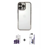 MARSİLYAN™- iPhone 16 Pro Max Kılıf Vadi Minimal - Siyah Bilvis 3X AR Hayalet Cam Ekran Koruyucu + Bilvis Titan Kamera Lens - SH