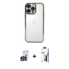 MARSİLYAN™- iPhone 16 Pro Max Kılıf Vadi Minimal - Siyah Bilvis 3X AR Hayalet Cam Ekran Koruyucu + Bilvis Titan Kamera Lens - TMGI
