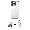 MARSİLYAN™- iPhone 16 Pro Max Kılıf Vadi Minimal - Siyah Bilvis 3X AR Hayalet Cam Ekran Koruyucu + Bilvis Titan Kamera Lens - GS