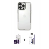 MARSİLYAN™- iPhone 16 Pro Max Kılıf Vadi Minimal - Siyah Bilvis 3X AR Hayalet Cam Ekran Koruyucu + Bilvis Titan Kamera Lens - SH