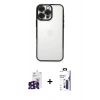 MARSİLYAN™- iPhone 16 Pro Max Kılıf Vadi Minimal - Siyah Bilvis 3X AR Hayalet Cam Ekran Koruyucu + Bilvis Titan Kamera Lens - SH