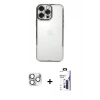 MARSİLYAN™- iPhone 16 Pro Max Kılıf Vadi Minimal - Siyah Bilvis 3X AR Hayalet Cam Ekran Koruyucu + Pers Alüminyum Kamera Lens - GS