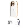 MARSİLYAN™- iPhone 16 Pro Max Kılıf Vadi Minimal - Siyah Bilvis 3X AR Hayalet Cam Ekran Koruyucu + Pers Alüminyum Kamera Lens - GS