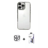 MARSİLYAN™- iPhone 16 Pro Max Kılıf Vadi Minimal - Siyah Bilvis 3X AR Hayalet Cam Ekran Koruyucu + Pers Alüminyum Kamera Lens - GI