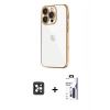 MARSİLYAN™- iPhone 16 Pro Max Kılıf Vadi Minimal - Siyah Bilvis 3X AR Hayalet Cam Ekran Koruyucu + PVD Metal Kamera Lens - SH
