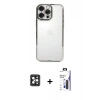 MARSİLYAN™- iPhone 16 Pro Max Kılıf Vadi Minimal - Siyah Bilvis 3X AR Hayalet Cam Ekran Koruyucu + PVD Metal Kamera Lens - SH