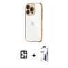 MARSİLYAN™- iPhone 16 Pro Max Kılıf Vadi Minimal - Siyah Bilvis 3X AR Hayalet Cam Ekran Koruyucu + PVD Metal Kamera Lens - GD