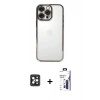 MARSİLYAN™- iPhone 16 Pro Max Kılıf Vadi Minimal - Siyah Bilvis 3X AR Hayalet Cam Ekran Koruyucu + PVD Metal Kamera Lens - SH