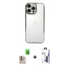 MARSİLYAN™- iPhone 16 Pro Max Kılıf Vadi Minimal - Siyah Bilvis 3X AR Hayalet Cam Ekran Koruyucu + Raze Metal Kamera Lens - NLGY