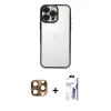 MARSİLYAN™- iPhone 16 Pro Max Kılıf Vadi Minimal - Siyah Bilvis 3X AR HD Cam Ekran Koruyucu + Pers Alüminyum Kamera Lens - CLTM