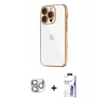 MARSİLYAN™- iPhone 16 Pro Max Kılıf Vadi Minimal - Siyah Bilvis 3X AR HD Cam Ekran Koruyucu + Pers Alüminyum Kamera Lens - GS