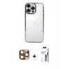 MARSİLYAN™- iPhone 16 Pro Max Kılıf Vadi Minimal - Siyah Bilvis 3X AR HD Cam Ekran Koruyucu + Pers Alüminyum Kamera Lens - CLTM