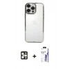 MARSİLYAN™- iPhone 16 Pro Max Kılıf Vadi Minimal - Siyah Bilvis 3X AR HD Cam Ekran Koruyucu + PVD Metal Kamera Lens - GD
