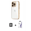 MARSİLYAN™- iPhone 16 Pro Max Kılıf Vadi Minimal - Siyah Bilvis 3X AR HD Cam Ekran Koruyucu + PVD Metal Kamera Lens - SH