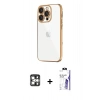 MARSİLYAN™- iPhone 16 Pro Max Kılıf Vadi Minimal - Siyah Bilvis 3X AR HD Cam Ekran Koruyucu + PVD Metal Kamera Lens - GS