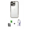 MARSİLYAN™- iPhone 16 Pro Max Kılıf Vadi Minimal - Siyah Bilvis 3X AR HD Cam Ekran Koruyucu + Raze Metal Kamera Lens - SH