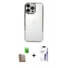 MARSİLYAN™- iPhone 16 Pro Max Kılıf Vadi Minimal - Siyah Bilvis 3X AR HD Cam Ekran Koruyucu + Raze Metal Kamera Lens - CLTM
