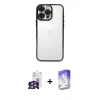 MARSİLYAN™- iPhone 16 Pro Max Kılıf Vadi Minimal - Siyah Bilvis 5in1 3D Magic Cam Ekran Koruyucu + Bilvis Titan Kamera Lens - GS