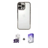 MARSİLYAN™- iPhone 16 Pro Max Kılıf Vadi Minimal - Siyah Bilvis 5in1 3D Magic Cam Ekran Koruyucu + Bilvis Titan Kamera Lens - GS