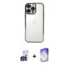 MARSİLYAN™- iPhone 16 Pro Max Kılıf Vadi Minimal - Siyah Bilvis 5in1 3D Magic Cam Ekran Koruyucu + Bilvis Titan Kamera Lens - TMGI
