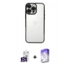 MARSİLYAN™- iPhone 16 Pro Max Kılıf Vadi Minimal - Siyah Bilvis 5in1 3D Magic Cam Ekran Koruyucu + Bilvis Titan Kamera Lens - TMGI