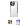 MARSİLYAN™- iPhone 16 Pro Max Kılıf Vadi Minimal - Siyah Bilvis 5in1 3D Magic Cam Ekran Koruyucu + Çöl Titanyum Pers Alüminyum Kamera Lens