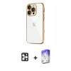 MARSİLYAN™- iPhone 16 Pro Max Kılıf Vadi Minimal - Siyah Bilvis 5in1 3D Magic Cam Ekran Koruyucu + Gold PVD Metal Kamera Lens