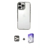 MARSİLYAN™- iPhone 16 Pro Max Kılıf Vadi Minimal - Siyah Bilvis 5in1 3D Magic Cam Ekran Koruyucu + Gold PVD Metal Kamera Lens