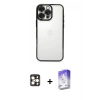 MARSİLYAN™- iPhone 16 Pro Max Kılıf Vadi Minimal - Siyah Bilvis 5in1 3D Magic Cam Ekran Koruyucu + Gold PVD Metal Kamera Lens