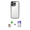 MARSİLYAN™- iPhone 16 Pro Max Kılıf Vadi Minimal - Siyah Bilvis 5in1 3D Magic Cam Ekran Koruyucu + Raze Metal Kamera Lens - NLGY